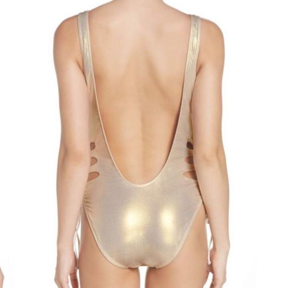Bikini Lab Metallic light Golden Swimsuit - Picture 3 of 11